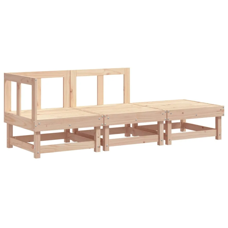 Salon de jardin 3 pcs bois massif de pin - 2
