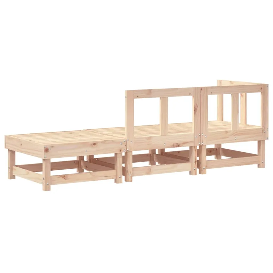 Salon de jardin 3 pcs bois massif de pin - 3