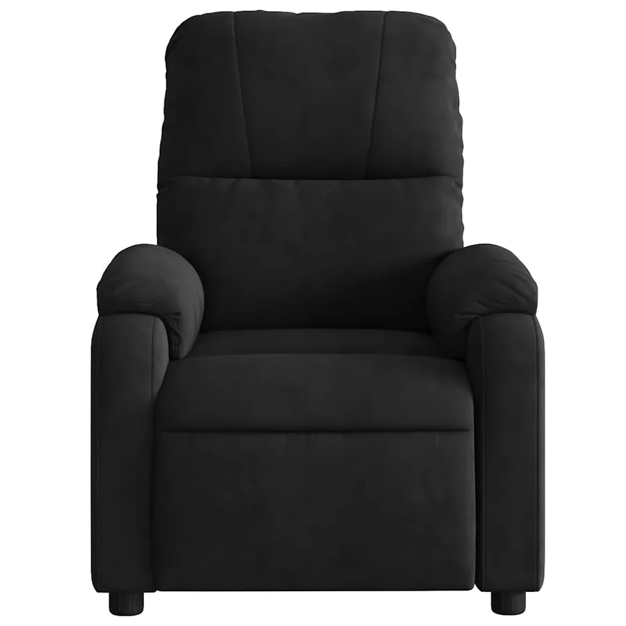Fauteuil inclinable de massage noir tissu microfibre - 7