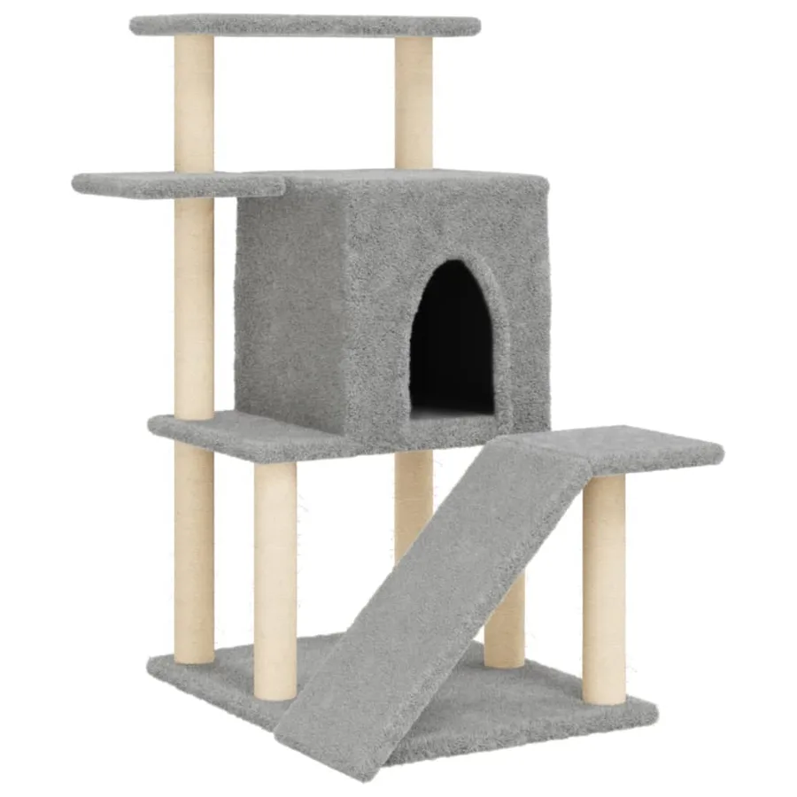 Arbre à chat avec griffoirs en sisal gris clair 97 cm - 2