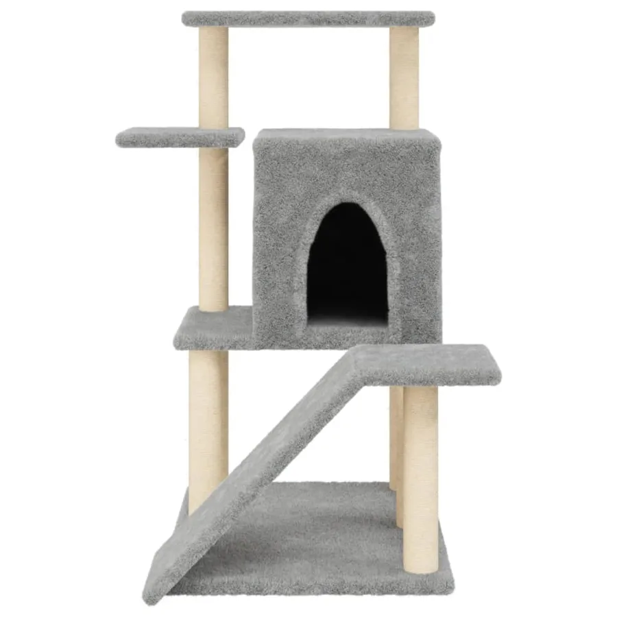 Arbre à chat avec griffoirs en sisal gris clair 97 cm - 4