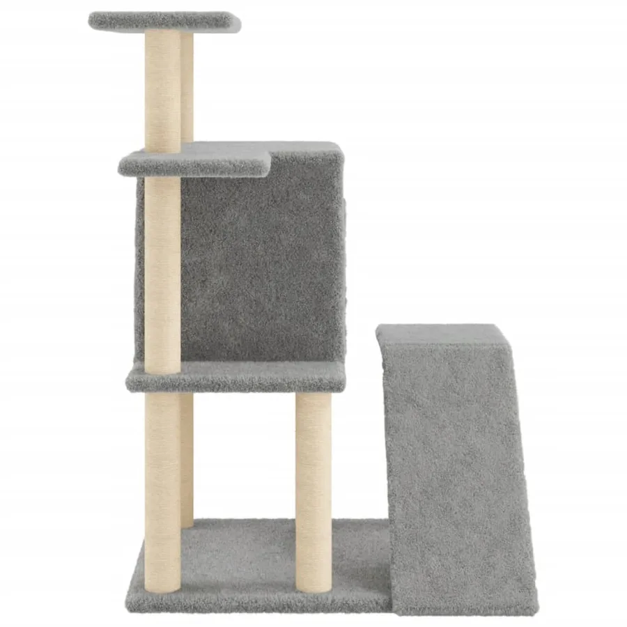 Arbre à chat avec griffoirs en sisal gris clair 97 cm - 5