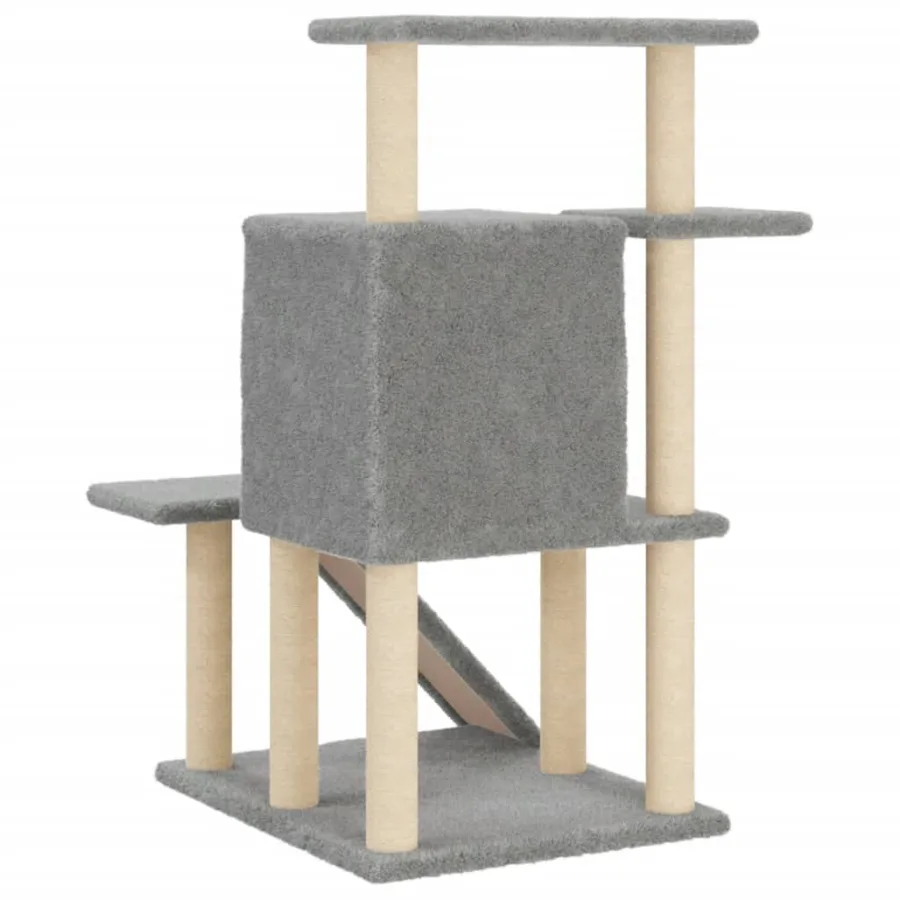 Arbre à chat avec griffoirs en sisal gris clair 97 cm - 6