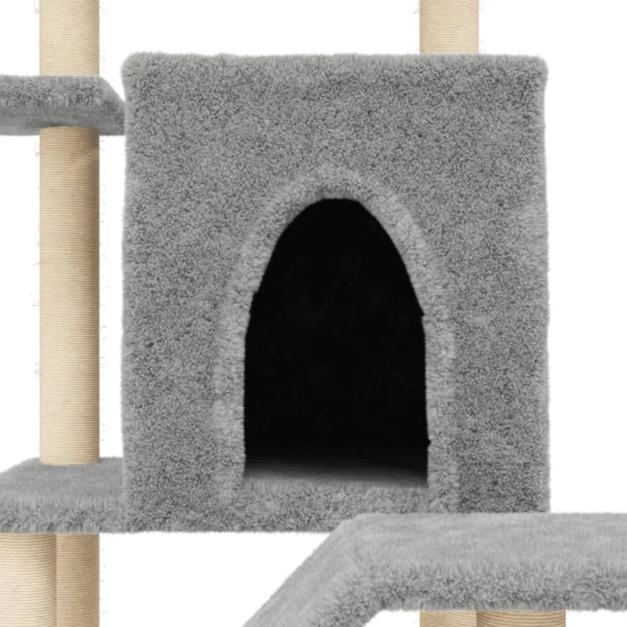 Arbre à chat avec griffoirs en sisal gris clair 97 cm - 7