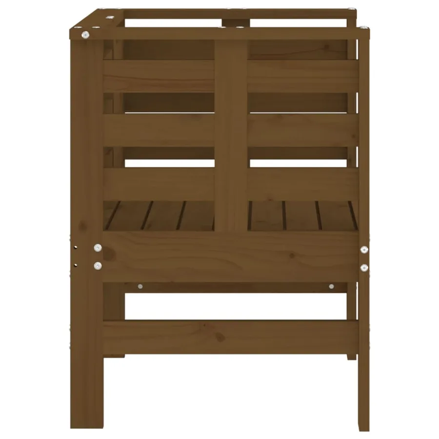 Chaises de jardin lot de 2 marron miel 61,5x53x71 cm pin massif - 6