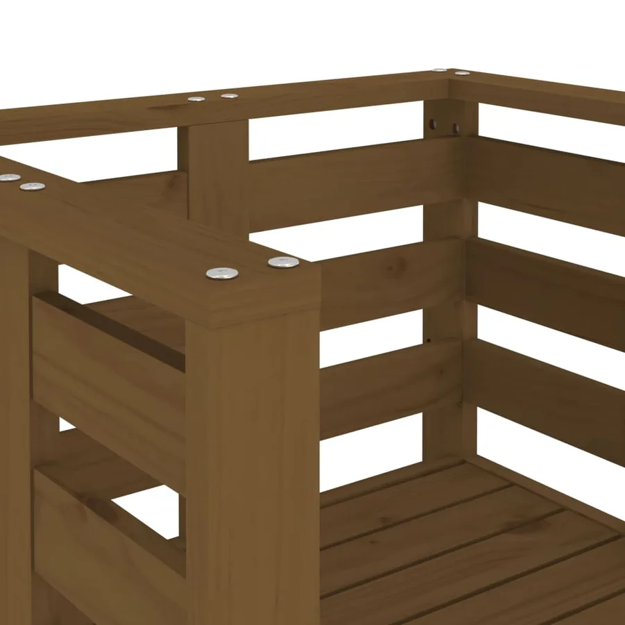 Chaises de jardin lot de 2 marron miel 61,5x53x71 cm pin massif - 8