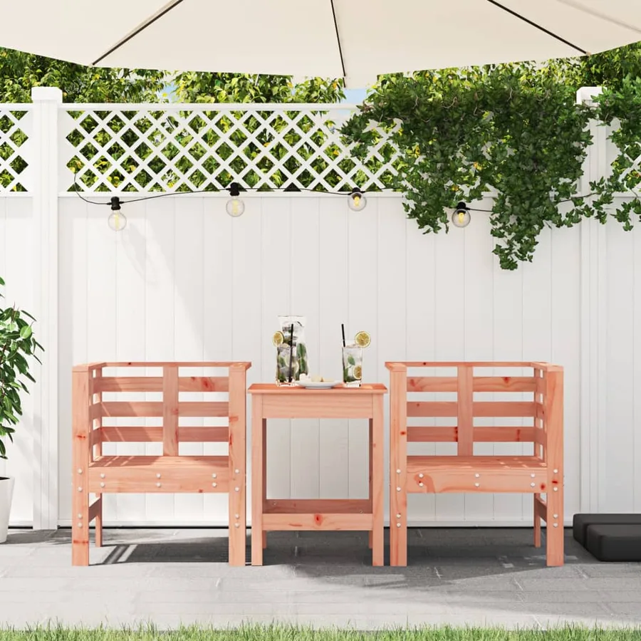 Chaises de jardin lot de 2 61,5x53x71 cm bois massif de douglas - 3