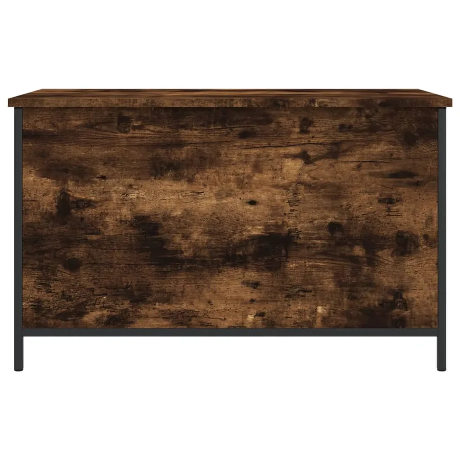Banc de rangement chêne fumé 80x42,5x50 cm bois d'ingénierie - 7