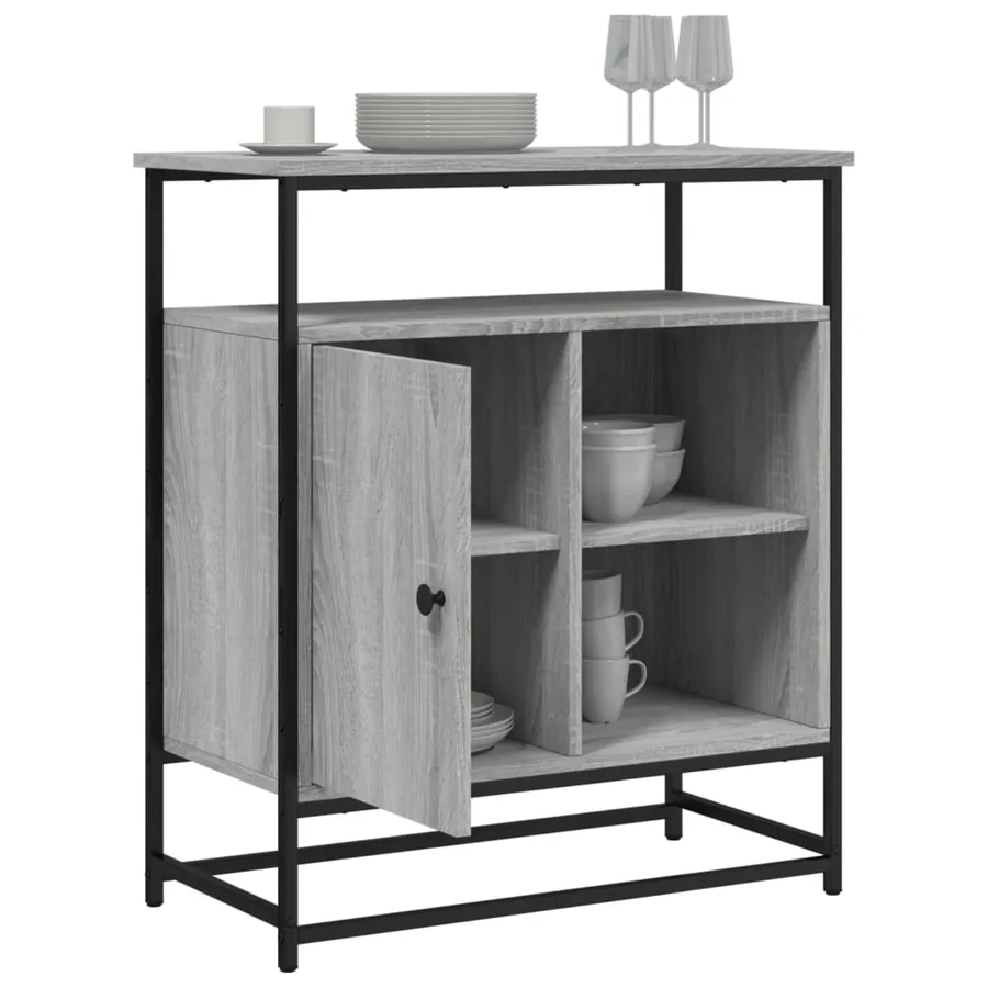 Buffet sonoma gris 69x35x80 cm bois d'ingénierie - 4