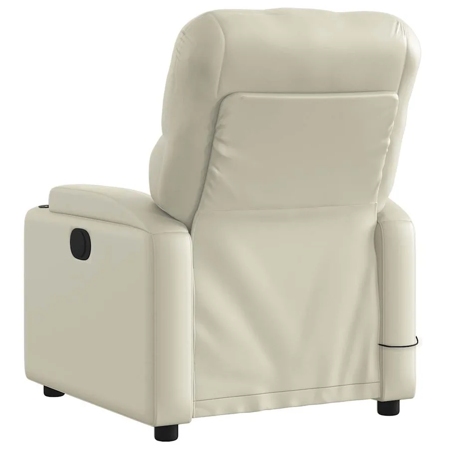 Fauteuil inclinable de massage Crème Similicuir - 5