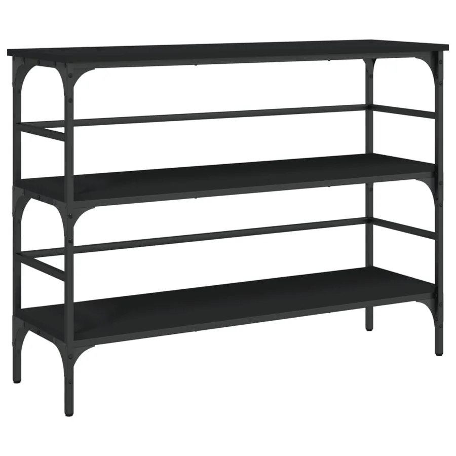 Table console noir 100x32x75 cm bois d'ingénierie - 2