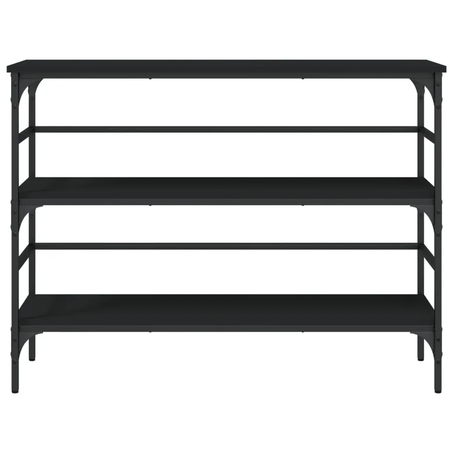 Table console noir 100x32x75 cm bois d'ingénierie - 5