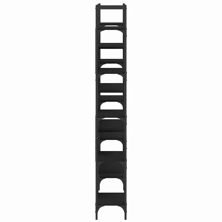 Bibliothèque noir 155,5x24x166,5 cm bois d'ingénierie - 6