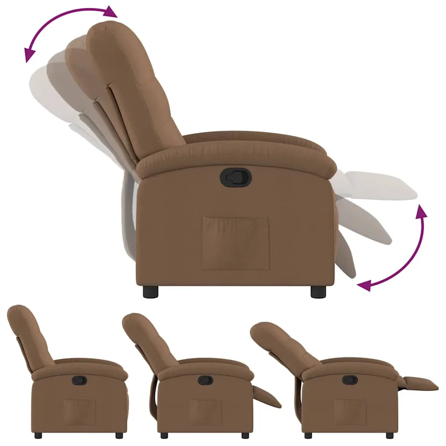 Fauteuil inclinable Marron Tissu - 6