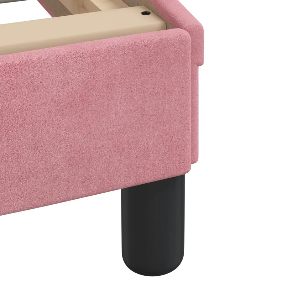 Lit avec matelas Dover rose 90x200 cm velours - 6