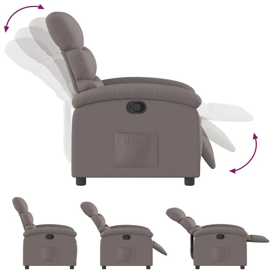 Fauteuil inclinable Taupe Tissu - 6