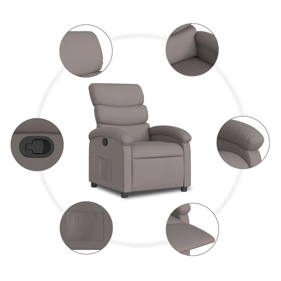 Fauteuil inclinable Taupe Tissu - 7