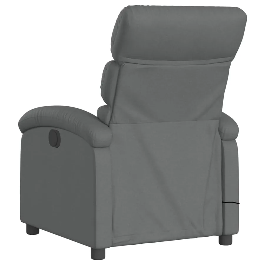 Fauteuil de massage inclinable gris foncé tissu - 6