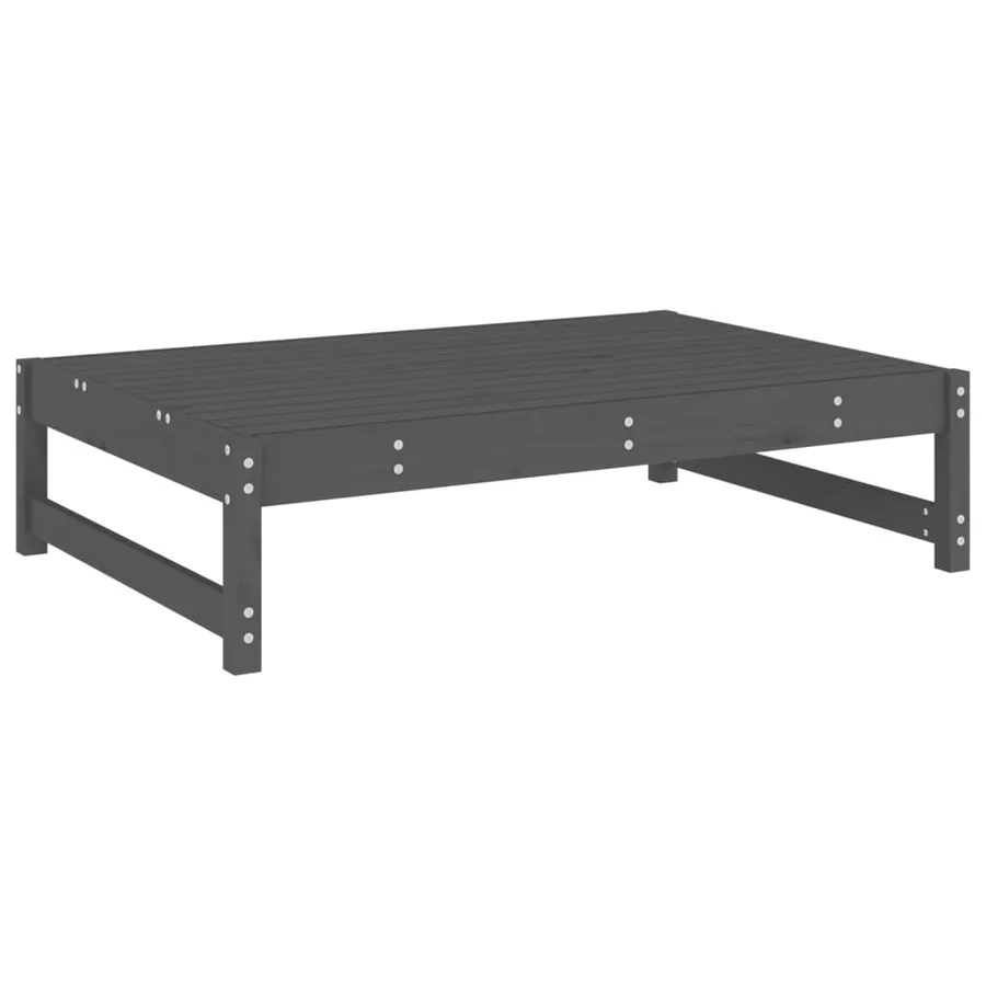 Salon de jardin 4 pcs gris bois massif de pin - 4