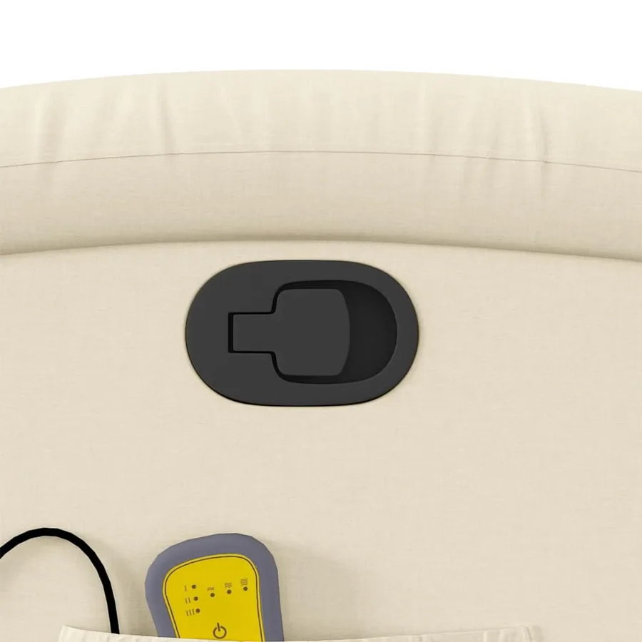Fauteuil de massage inclinable Crème Tissu - 11