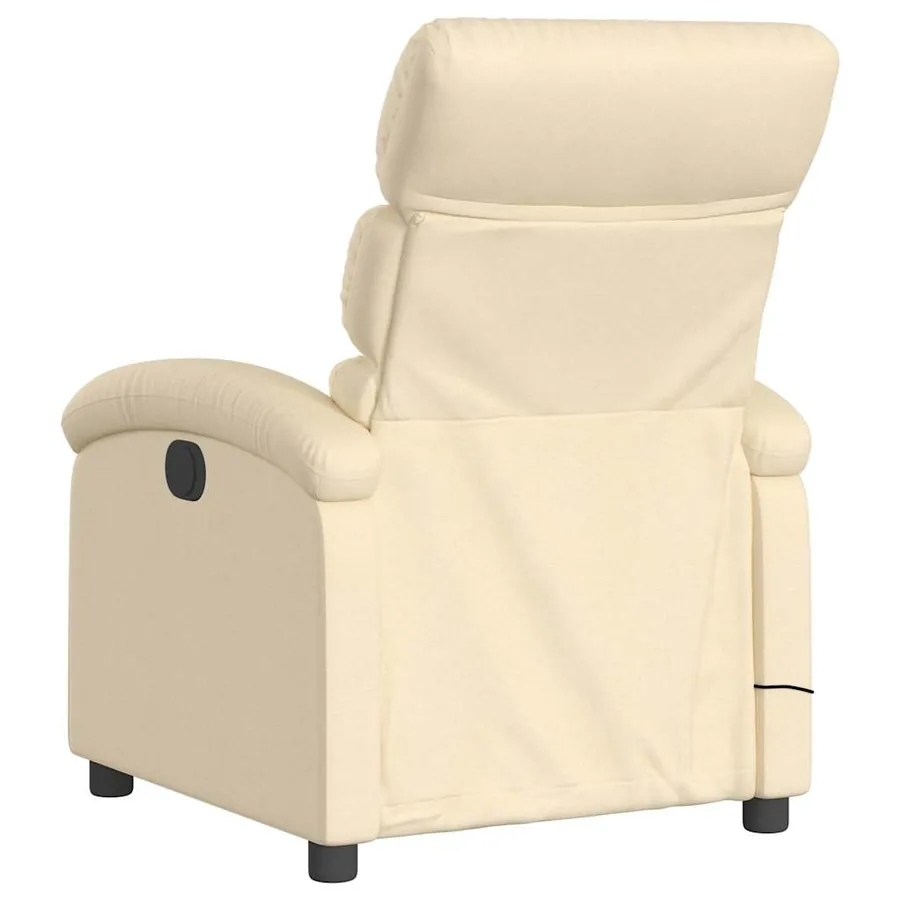 Fauteuil de massage inclinable Crème Tissu - 7