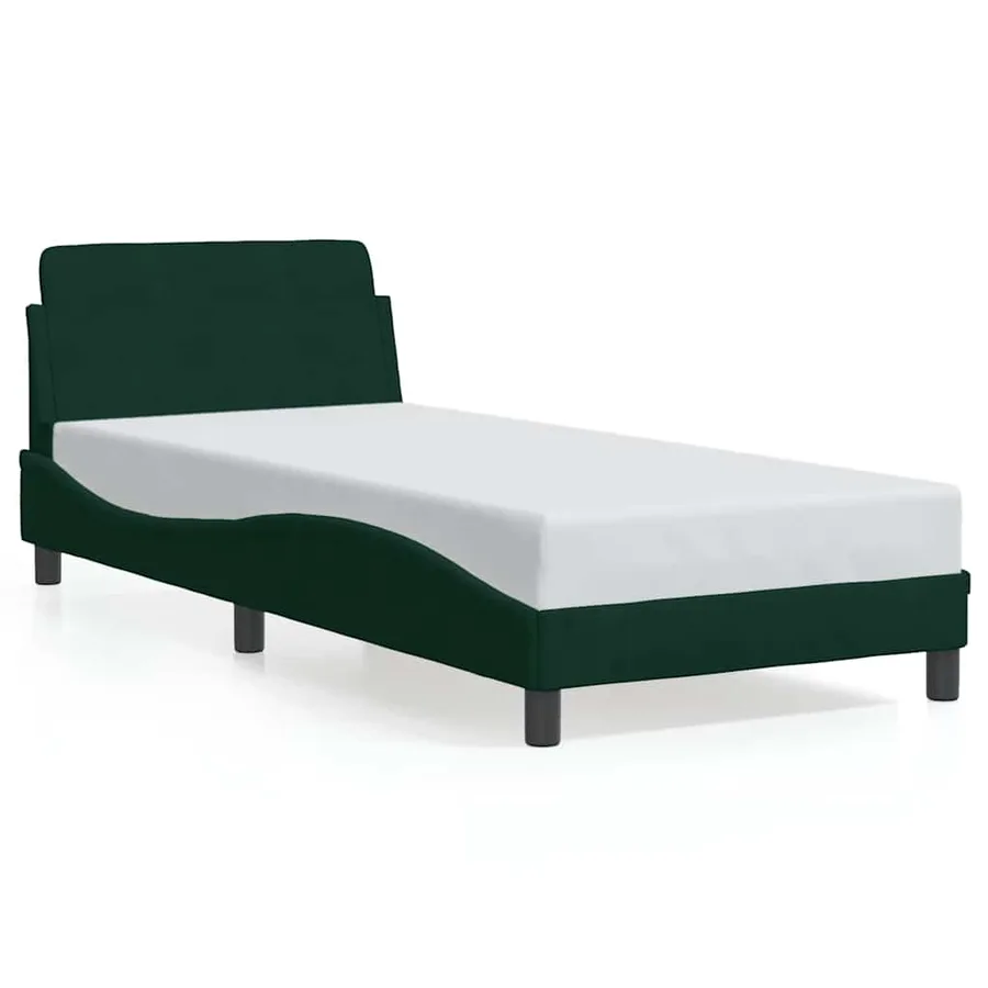 Cadre de lit Dover vert foncé 90x200 cm velours - 2