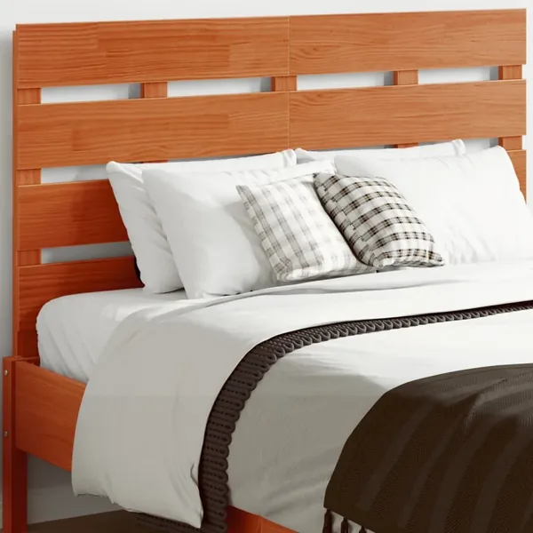 Tête de lit cire marron 135 cm bois massif de pin
