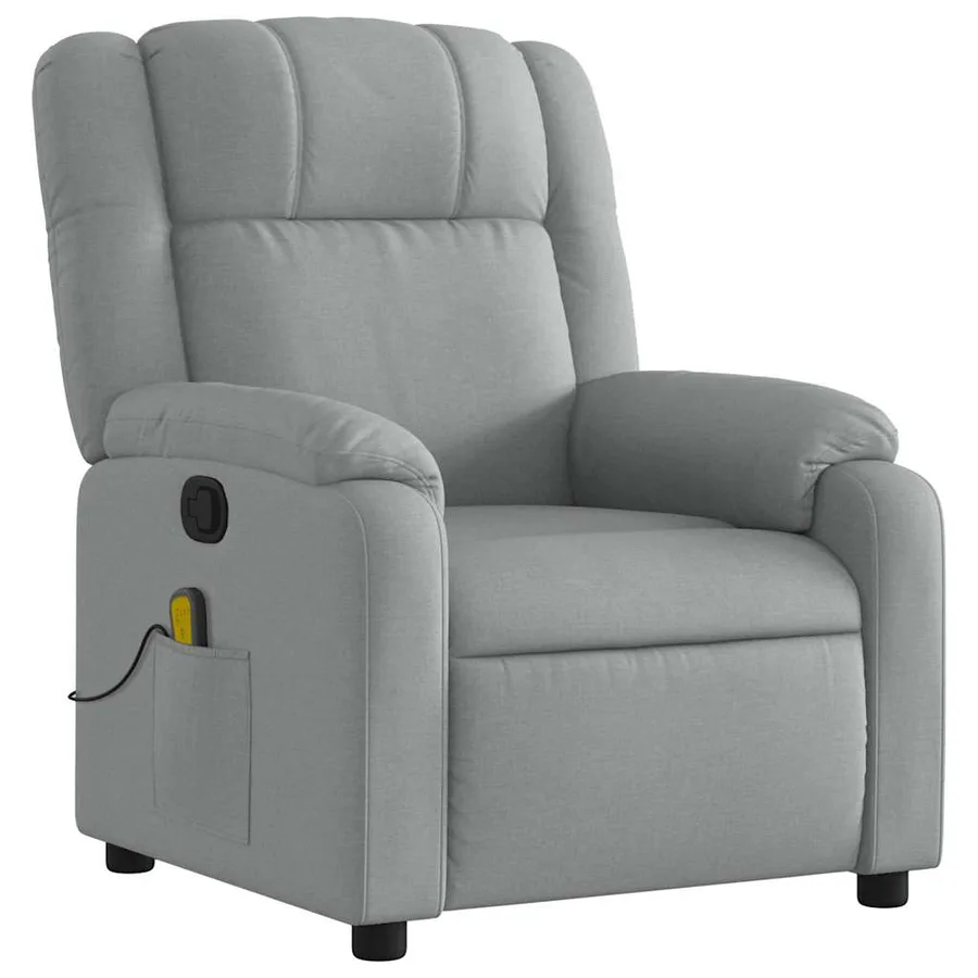 Fauteuil de massage inclinable Gris clair Tissu - 4