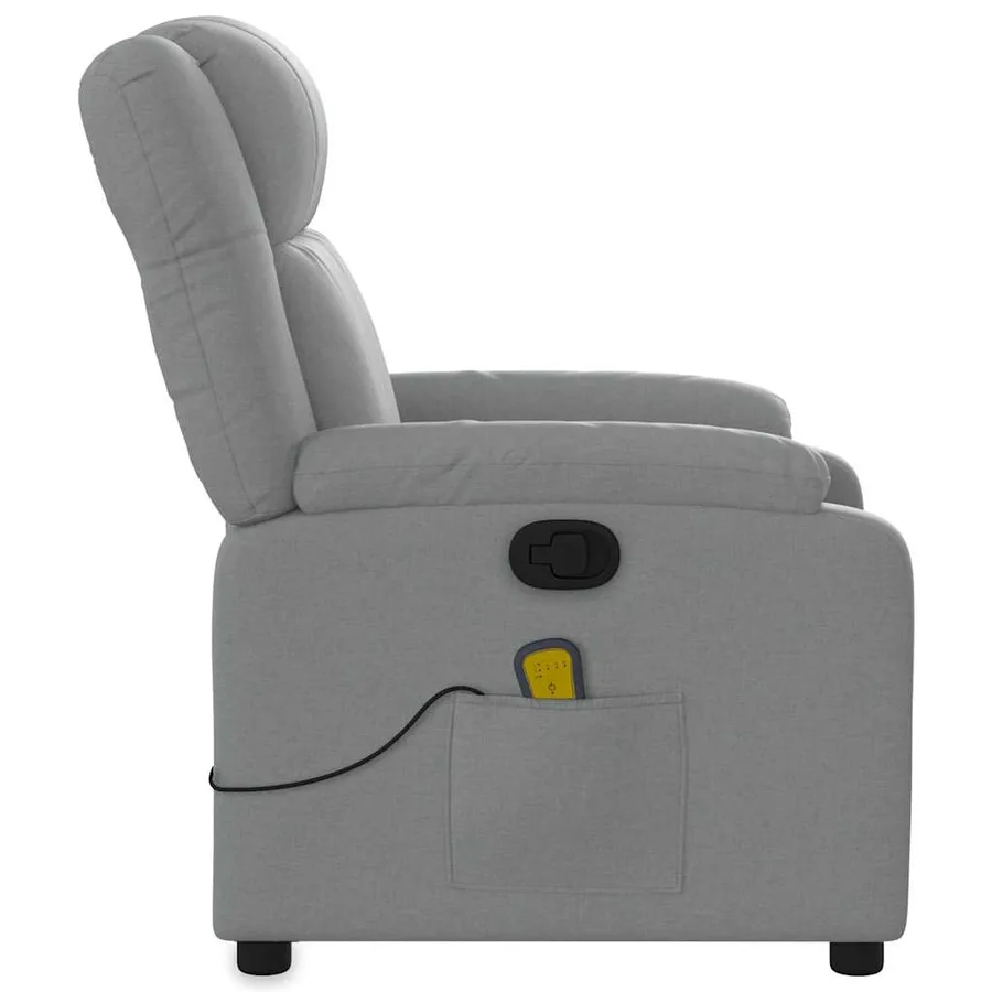 Fauteuil de massage inclinable Gris clair Tissu - 9