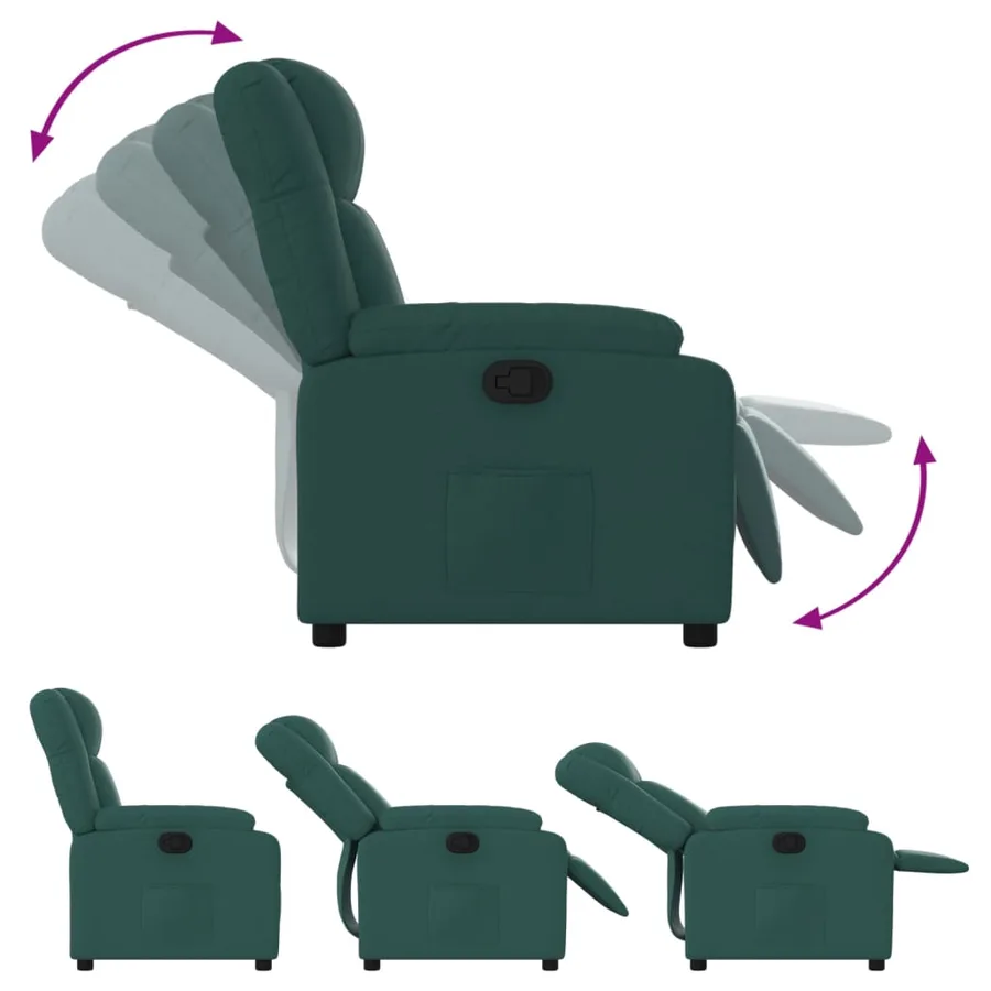 Fauteuil inclinable vert foncé tissu - 4