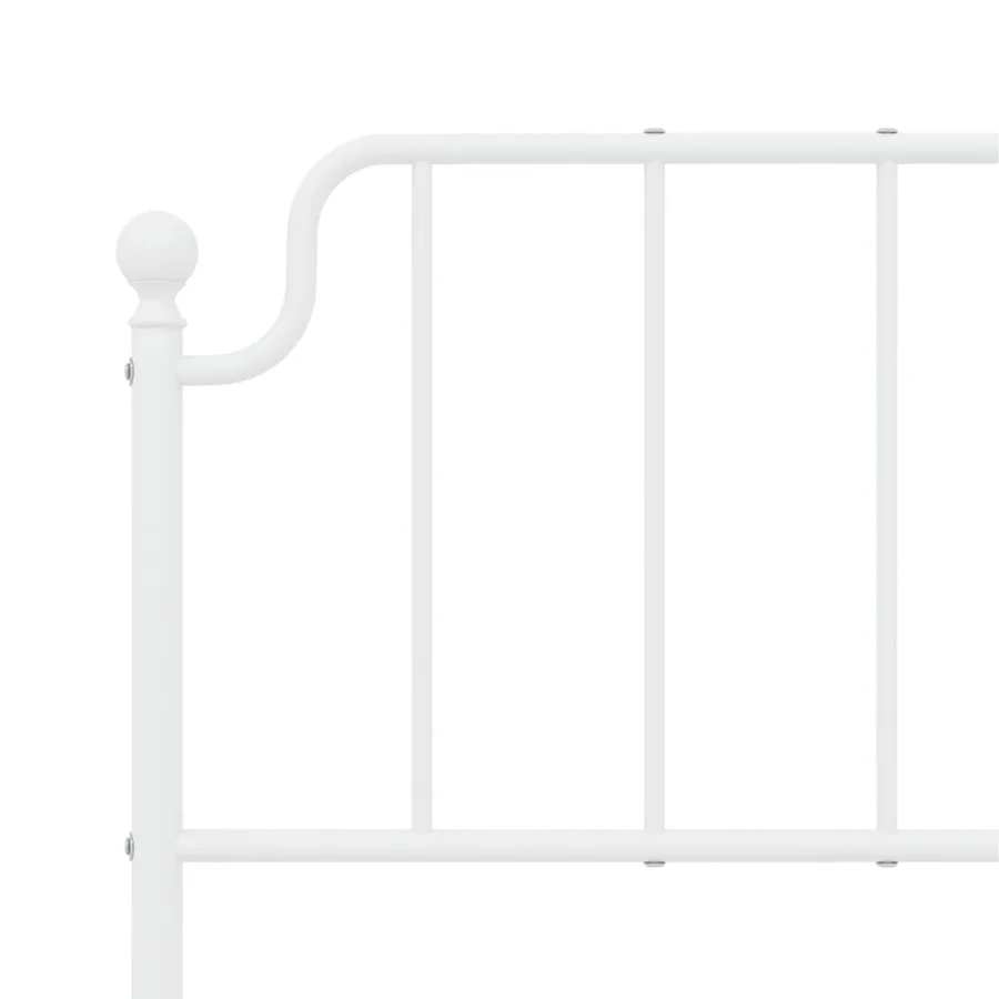 Cadre de lit métal sans matelas et pied de lit blanc 140x200 cm - 8