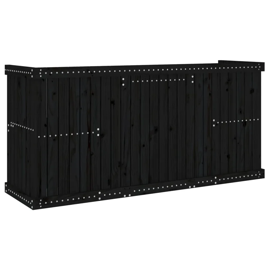 Set de balcon 2 places noir bois de pin massif - 6