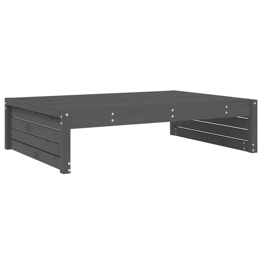 Repose-pied de jardin 120x80 cm gris bois de pin massif - 6
