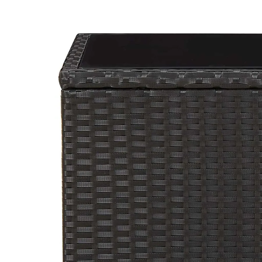 Ensemble à manger de jardin avec coussins 3 pcs Noir - 4
