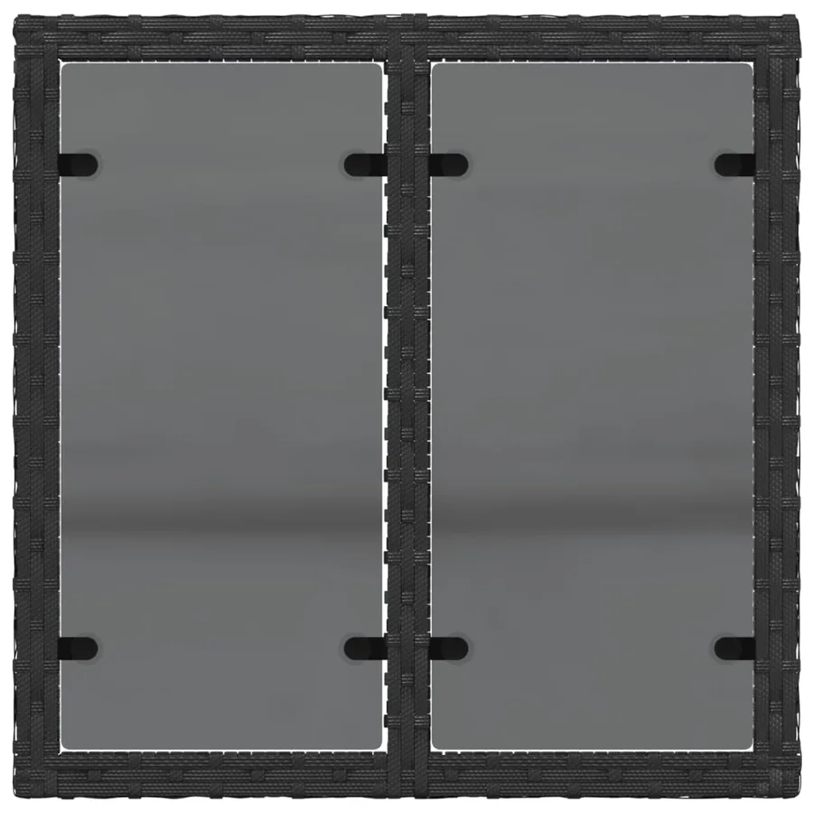 Table de jardin avec plateau en verre noir 55 x 55 x 37 cm en résine tressée - 7