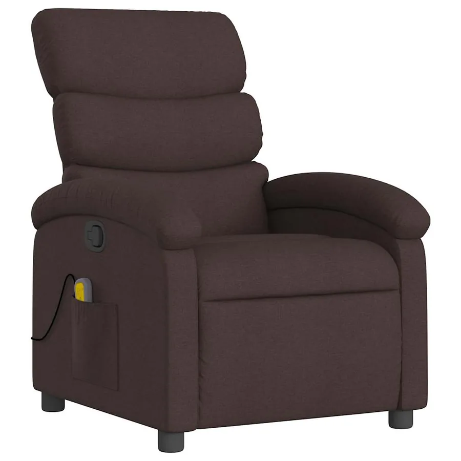 Fauteuil de massage inclinable Marron foncé Tissu - 3