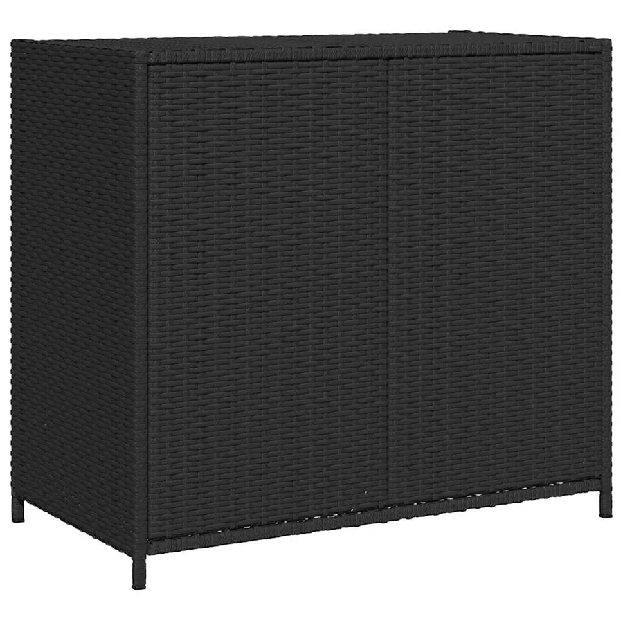 Armoire de rangement de jardin noir 83x45x76 cm résine tressée - 9