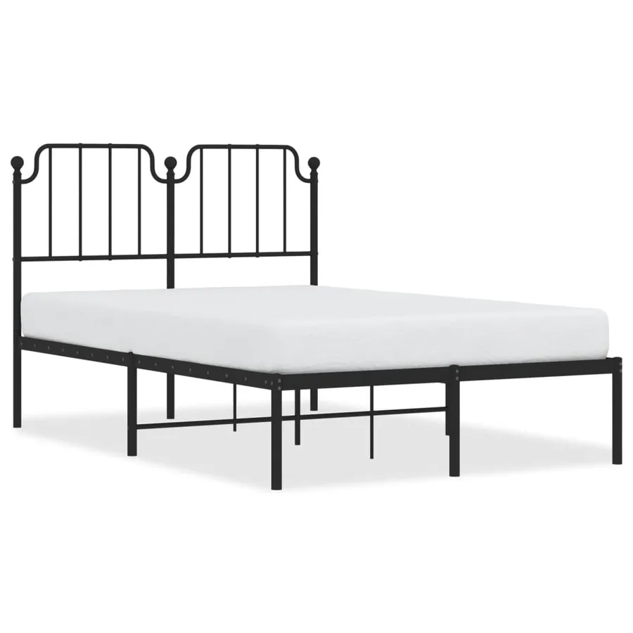 Cadre de lit métal sans matelas avec tête de lit noir 120x190cm - 2