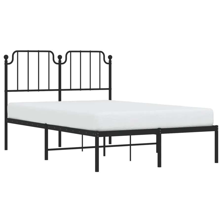 Cadre de lit métal sans matelas avec tête de lit noir 120x190cm - 3