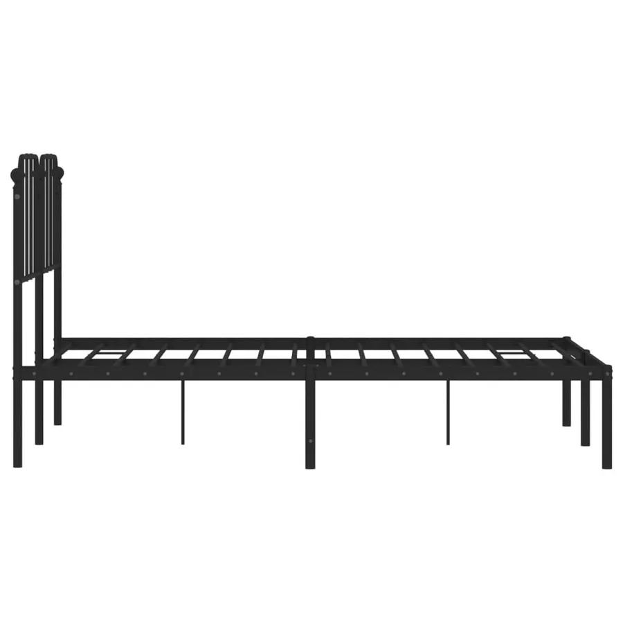 Cadre de lit métal sans matelas avec tête de lit noir 120x190cm - 6