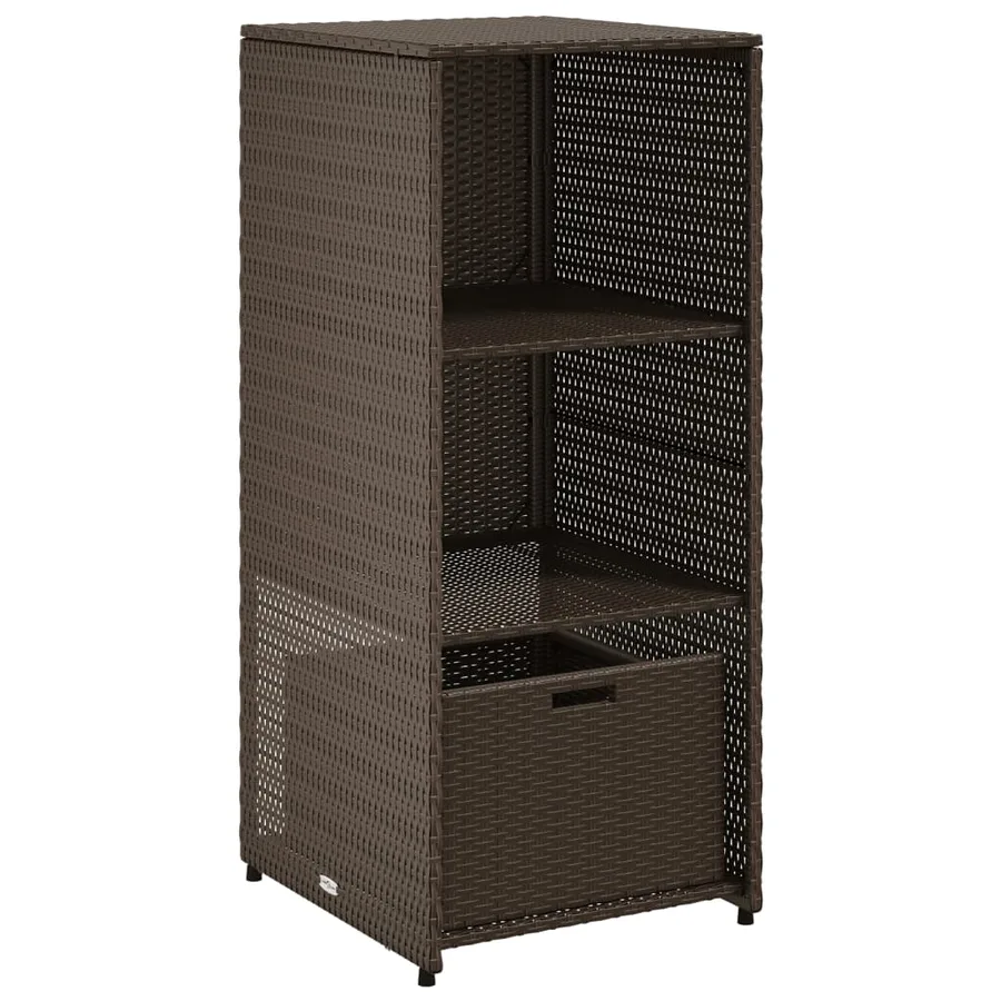 Armoire de rangement jardin marron 50x55x115 cm résine tressée - 2