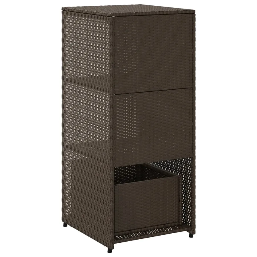 Armoire de rangement jardin marron 50x55x115 cm résine tressée - 9