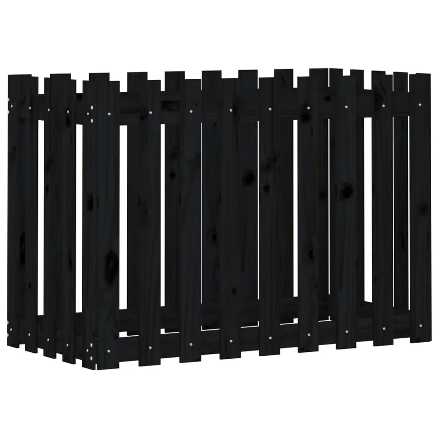 Lit surélevé de jardin design de clôture 100x50x70cm pin massif - 4