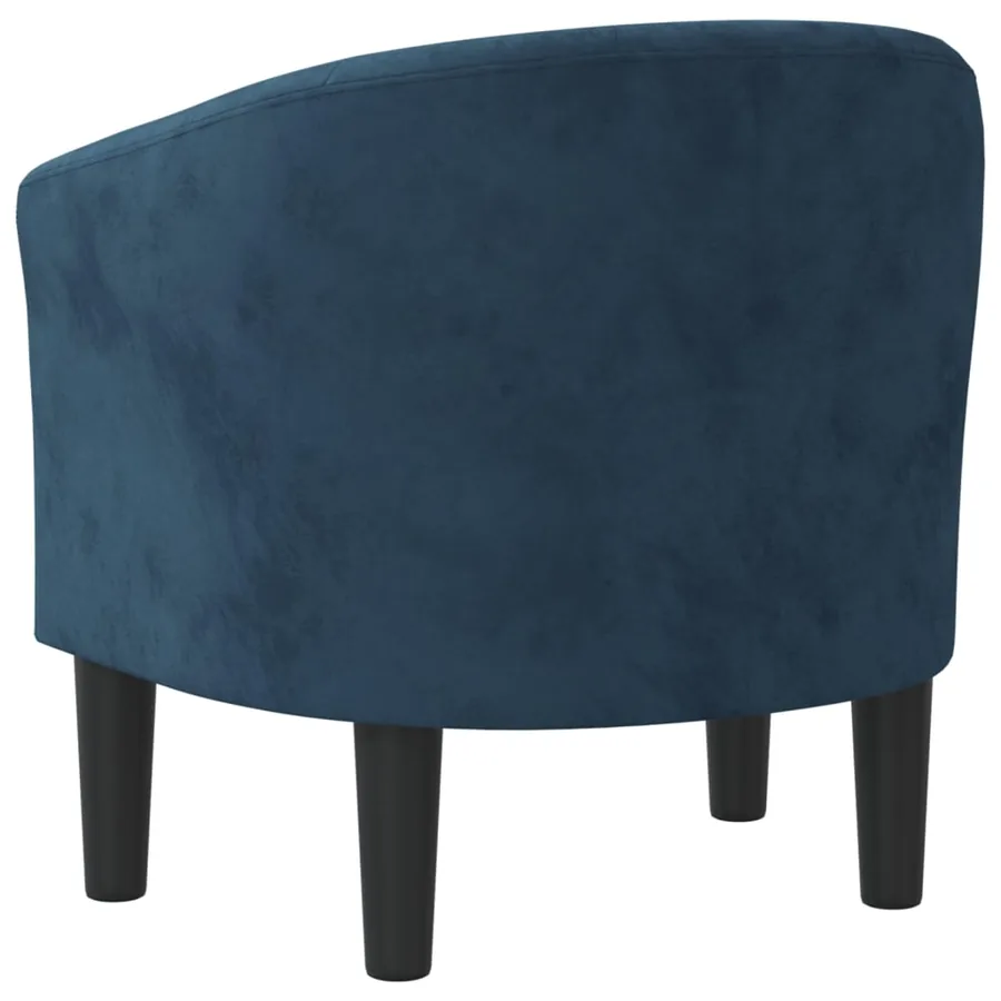 Chaise cabriolet bleu foncé velours - 5