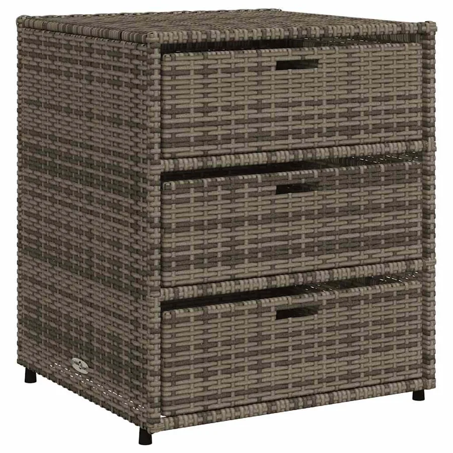 Armoire de rangement de jardin gris 55x59x69 cm résine tressée - 2