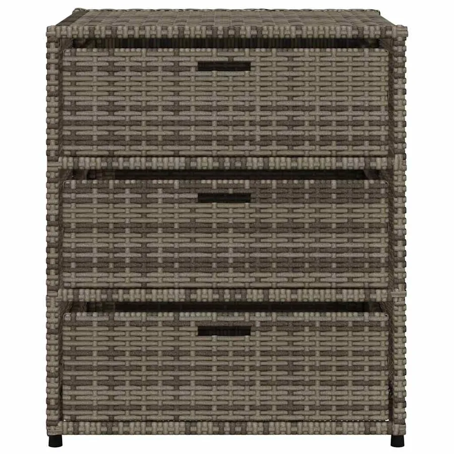 Armoire de rangement de jardin gris 55x59x69 cm résine tressée - 5