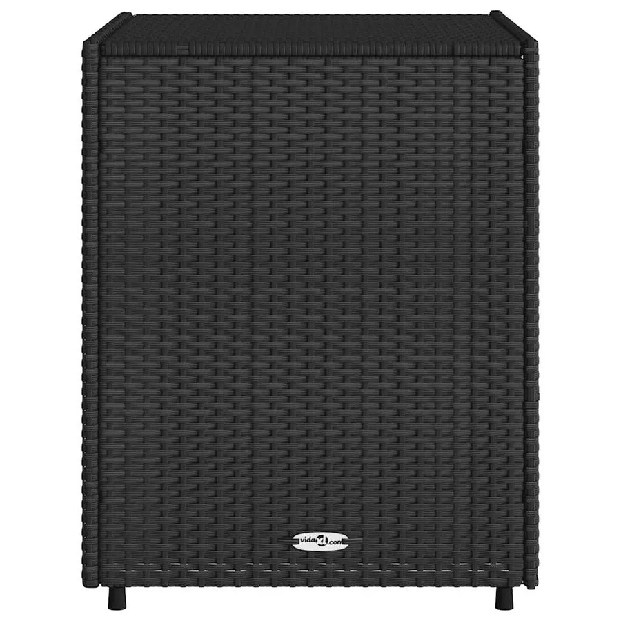 Armoire de rangement de jardin noir 55x59x69 cm résine tressée - 6