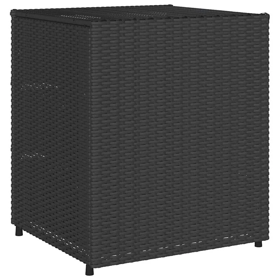 Armoire de rangement de jardin noir 55x59x69 cm résine tressée - 7