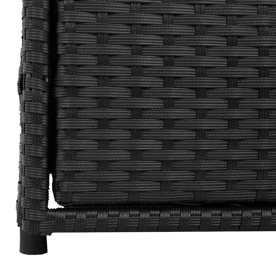 Armoire de rangement de jardin noir 55x59x69 cm résine tressée - 8