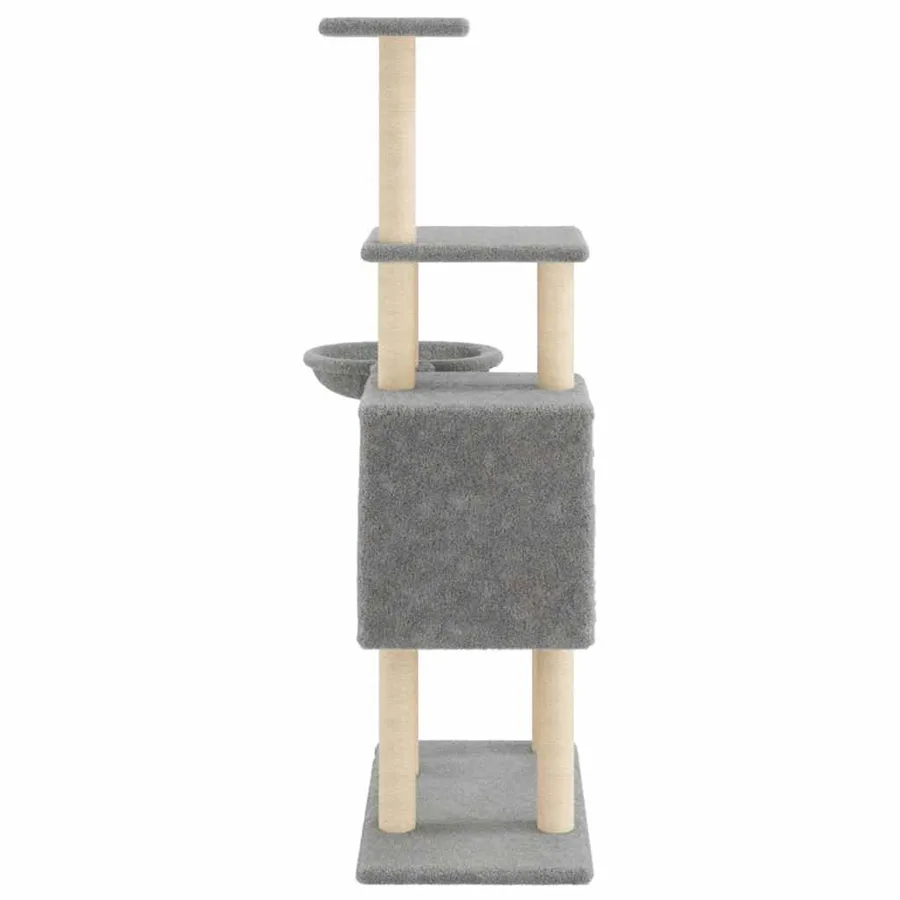 Arbre à chat avec griffoirs en sisal Gris clair 131 cm - 5